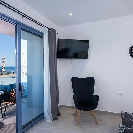 Blue Balcony - Boutique Beachfront With Private Parking Spot Near Chania Old Harbor Villa *
